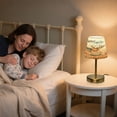 thumbnail image 5 of Modern Minimalist Cone Desk Lamp Antique Bronze Base & Linen Shade Bedside Table Lamp for Bedroom Living Room, Office, Dorm Moose and Deer Small, 5 of 8