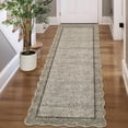 thumbnail image 3 of Scalloped Edge Area Rug – Non-Slip, Machine Washable Low Pile Indoor Carpet, Modern Farmhouse Floor Mat for Living Room, Bedroom, Nursery, Dining Room, Office, 3 of 10