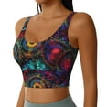 thumbnail image 2 of Fotbe Mandala Colorful Pattern Womens' Sports Bra Longline Wirefree Padded with Medium Support Sports Moisture-Wicking Workou Vest,Tank Top-Small, 2 of 9