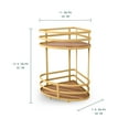 thumbnail image 3 of Estante Esquinero Para Baño Acento de 2 Niveles Mueble Para Baño Metalico Dorado con Madera Acacia, 3 of 10