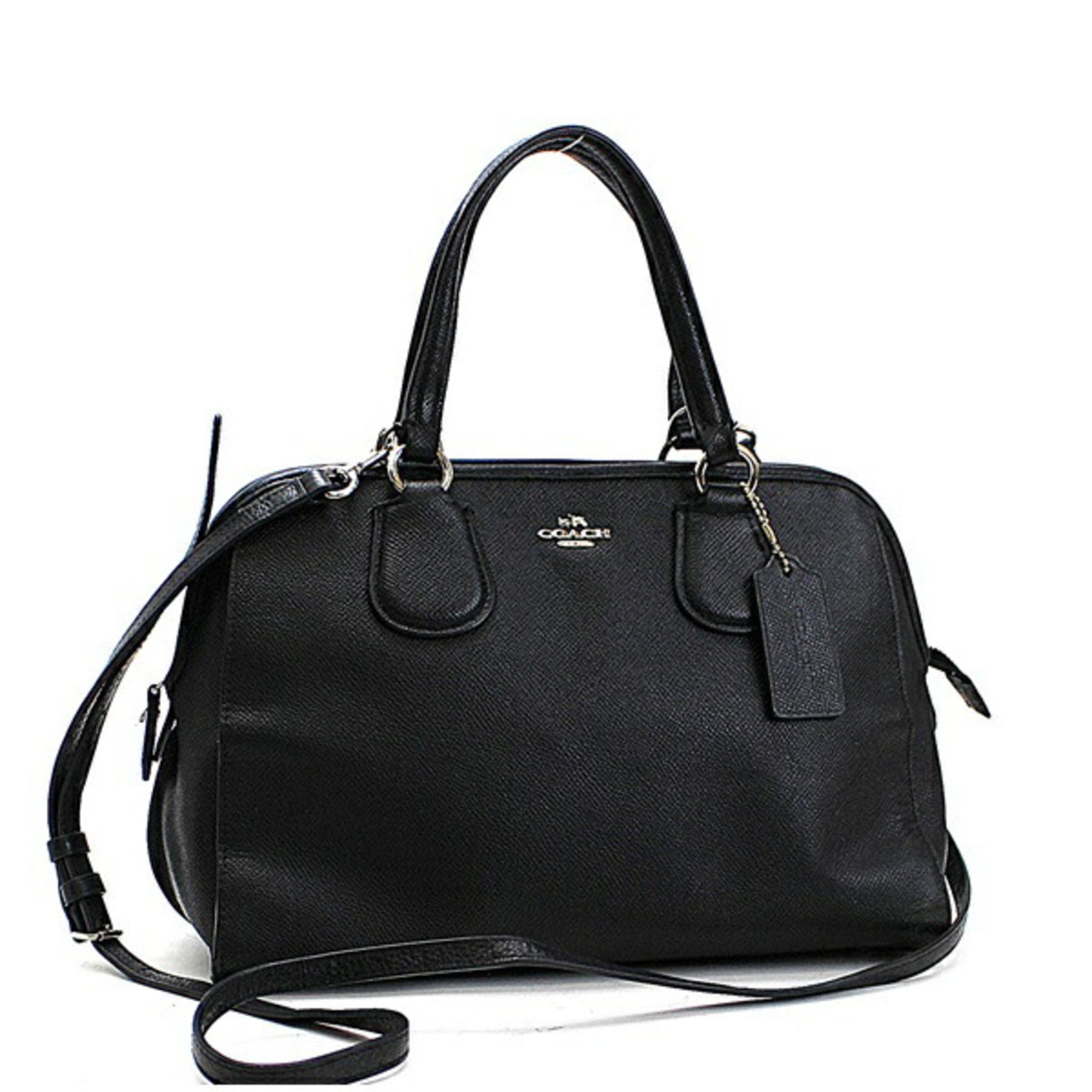 Authenticated Used Coach 2WAY Shoulder Bag Handbag Leather Black COACH Ladies