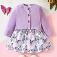 thumbnail image 2 of UFOUND 2pcs Toddler Girls Floral Print Sleeveless Dress And Button Design Ribbed Cardigan Set Infants Baby Clothes Cute, 2 of 6