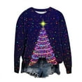 thumbnail image 6 of Craaazy Womens Shirts Christmas Sweatshirt Santa Graphic Christmas Trees With Lights Printed Christmas Fashion Casual Printed Loose Long Sleeve Tops Gifts, 6 of 6