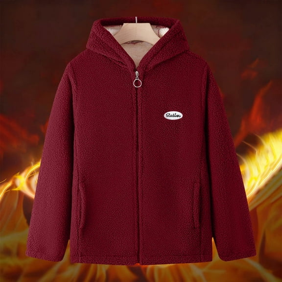Gamivast Sherpa Jacket Women Hooded Winter Letter Zip up Fuzzy Fleece Jackets Loose Casual Long Sleeve Trendy Coats with Pockets Warm Lounge Outerwear Womens Winter Coats with Hood