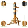 thumbnail image 4 of Geniqua Walnut Tripod Wing Chun Wood Martial Arts Training Target Base Dummy Ip Man, 4 of 8