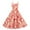 Vermilion, variant on LWavelet Valentine's 2026 Spaghetti Strap Pink-White Stripe Dress for Women, Red-Pink Heart Pattern Fitted Waist Flared Sundresses Vermilion S