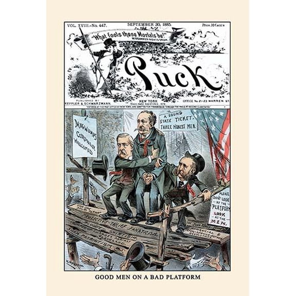 Puck Magazine: Good Men on a Bad Platform-Fine Art Canvas Print (20" x 30")
