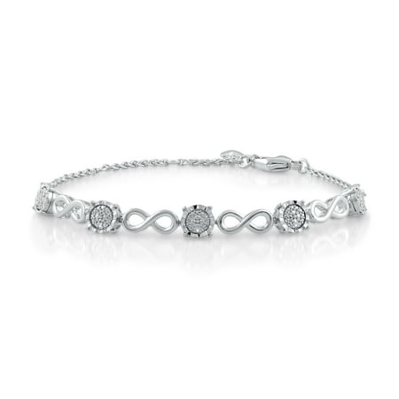 Sterling Silver Diamond Accent Adjustable Infinity Bracelet