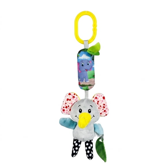 Baby Wind Chime Toys,Car Seat Toys Hanging Activity Chime & Teether Stroller Toy, Newborn Toys,Elephant