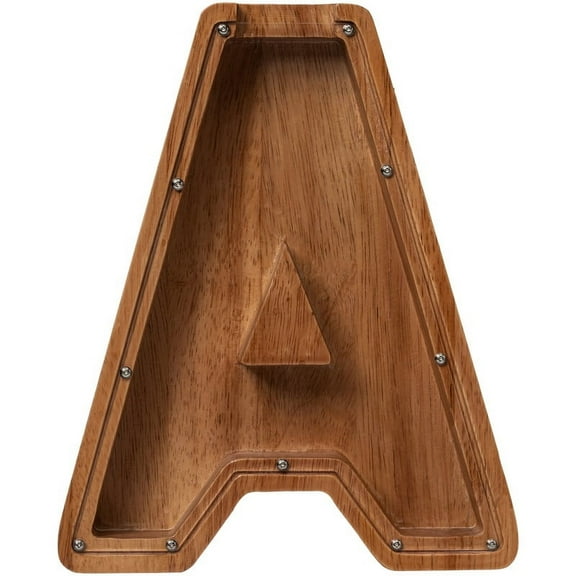 Piggy Bank, Wooden Letter Piggy Bank for Kids Boys Girls Gifts, Alphabet R Money Bank Coin Bank