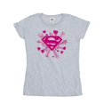thumbnail image 1 of DC Comics T-Shirt en Coton pour Femmes Superman Logo Cœurs et Étoiles Roses, 1 of 2