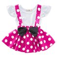 thumbnail image 3 of IBTOM CASTLE Baby Girls Polka Dots Tutu Costume Ruffle Short Sleeve Romper with Dot Strap Dress and Headband Princess 1st Birthday Halloween Christmas Party Dress up, 3 of 8