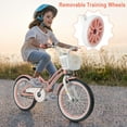 thumbnail image 3 of Babyjoy 18 Inch Kid Bike 95% Pre-Assembled Girls Bicycle with Training Wheels & Basket Age 6-9 Years Old Pink, 3 of 7