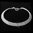 thumbnail image 2 of ievspot 1 Pcs Rhinestone Necklace Jewelry Silver Crystal Wide Choker Necklace Sparkly Collar Necklaces Prom for Women, 2 of 6
