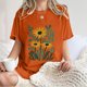 thumbnail image 3 of Faldas Cortas para Mujeres, Impresión de Flores Casual Oversized Camiseta de Manga Corta Top Hecho de 95% Poliéster 5% Spandex para Primavera Verano, Falda Corta de Verano, 3 of 7