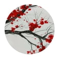 thumbnail image 2 of JEUXUS Tablecloth Round Japanese Red Cherry Table Cloth Ink Painting Flower Blossom Cherry Table Cover for Dining Room Kitchen Decoration Round Tablecloths White, 2 of 7