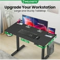 thumbnail image 3 of IMGadgets Standing Electric Adjustable Desk | 47'' x 24'' Large Workspace with 2 hooks | Ergonomic Sit-Stand Desk | Scratch-Resistant & Waterproof  | Height Adjustable Desk for Work and Home, 3 of 9