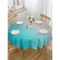 thumbnail image 5 of Summer Beaches Round Tablecloth 60 inches Artistic Oceans Casual Sea Wave Coastal Landscape Waterproof Oil-Proof Table Cloth Round Table Cover for Holiday Party Picnic Dinner Decor Indoor Outdoor Use, 5 of 9