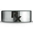 thumbnail image 2 of Tungsten Medical Prescription Pharmacy Symbol Band Ring 8mm Men Women Comfort Fit Brushed Gray Flat Cut Black Polished, 2 of 4