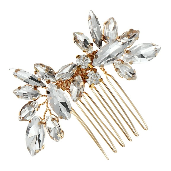 GETAJGHSD Decorative Wedding Hair Comb in Plated Gold with Durable Metal Design for Bride