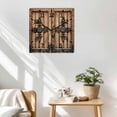 thumbnail image 3 of Farmhouse Brown Wooden Wall Clock Silent Non Ticking, Rustic Wooden Historical Barn Door Plank Square Wall Clocks Battery Operated, Decor Clock for Home Office, Living Room, Kitchen, 12 Inch, 3 of 9