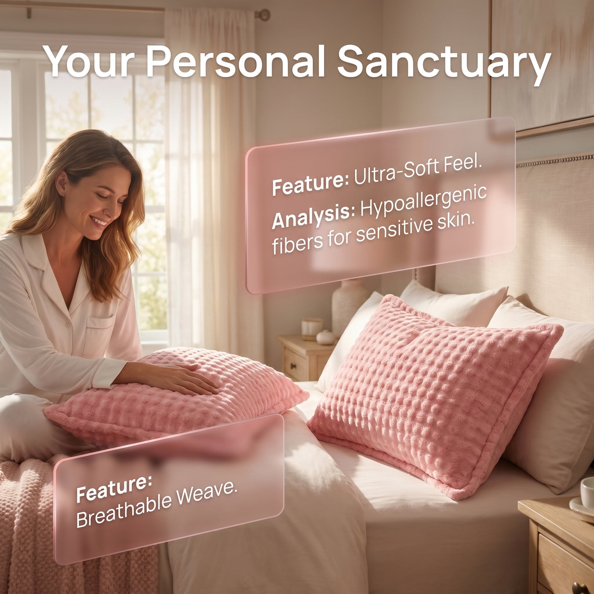 Unique Bargains 2 Pack Polyester Pillowcase Envelope Closure Wrinkle Resistant Light Pink