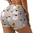 thumbnail image 2 of Fotbe Cute Hand Drawn Bear Seamless Shorts, Womens Workout Shorts High Waist Stretch Booty Short for Gym/Yoga/Running/Biking-Large, 2 of 9