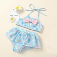 thumbnail image 4 of FRSASU Summer Baby Kids Girls Swimwear Dot Print Tops Shorts Swimsuit Outfit Set Blue 90(12-24 Months), 4 of 9