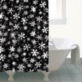 thumbnail image 4 of Black Christmas Snowflake Pattern Shower Curtain 72"x72" ,Bathroom Decorative Shower Curtains Set with 12 Hooks,Modern Waterproof Washable Shower Curtain, 4 of 6
