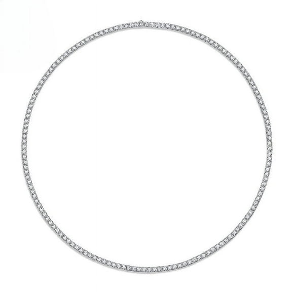 Moissanite Tennis Necklace for Men Sterling Silver Lab Grown Diamond Tennis Necklace 3MM Tennis Necklace Bridal Moissanite Necklace Wedding Necklace Daily Wear Tennis Chain for Men