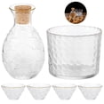 thumbnail image 1 of 6 PCS Glass Sake Set, Japanese Sake Clear Glass Sake Bottle Set, Including 1 Warming Mug, 1 Sake Pot, 4 Sake Cups, Sake Set Hot Sake or Iced Sake for Sake Lovers, Sake Set Gifts, 1 of 6