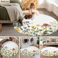 thumbnail image 5 of Small Round Rug 3Ft Washable Non-Slip, Spring Floral Circle Area Rugs for Living Room Bedroom, Green Yellow Botanical Elegant Pastoral Indoor Floor Mats Carpet Runner for Home Decor, 5 of 8