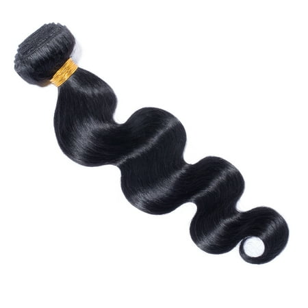 S-noilite 12 Lenght Brazilian Human Hair Body Wave/Straight/Kinky Curly /Deep/Loose Virgin Hair Unprocessed Human Hair Extensions 1 bundle/pack Black (Best Kinky Straight Hair)
