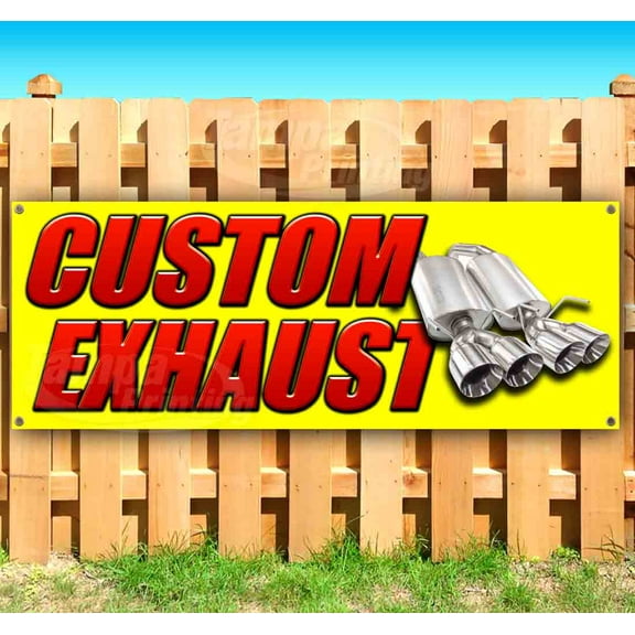 Custom Exhaust 13 oz Vinyl Banner With Metal Grommets