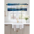 thumbnail image 2 of Valances for Windows Blue Gold Graffiti Rod Pocket Cafe Window Treatments Valance Curtains for Kitchen Bathroom Laundry Basement Windows 42"x18", 2 of 9