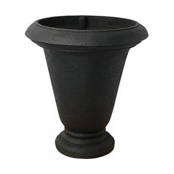 Algreen  25 in. Crete Urn Self-watering Planter, Black