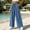 Light Blue plus size wide leg pants a1, variant on Cagogo Women's Cotton Linen Plus Size Wide Leg Pants Elastic Waist Casual Loose Long Trousers with Pockets Summer Beach Vacation Flowy Palazzo, Beige L