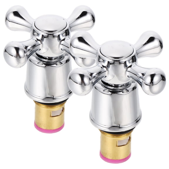 TABLZONE 2Pcs Cold Tap Handle Brass Replacement Knobs for Faucet Accessory Elegant Design