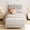 Lambswool light gray, variant on Boucle Upholstered Bed Frame, Platform Bed with Wave Headboard for Boys/Girls, Solid Wood Slat Support, No Box Spring Needed, Noise Free, Easy Assembly