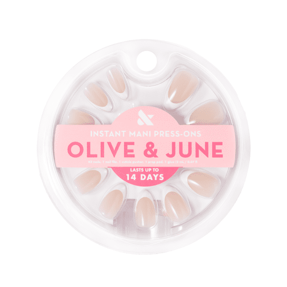 Olive & June Instant Mani Minimalist Press-On Nails, Iconic French, Almond Medium
