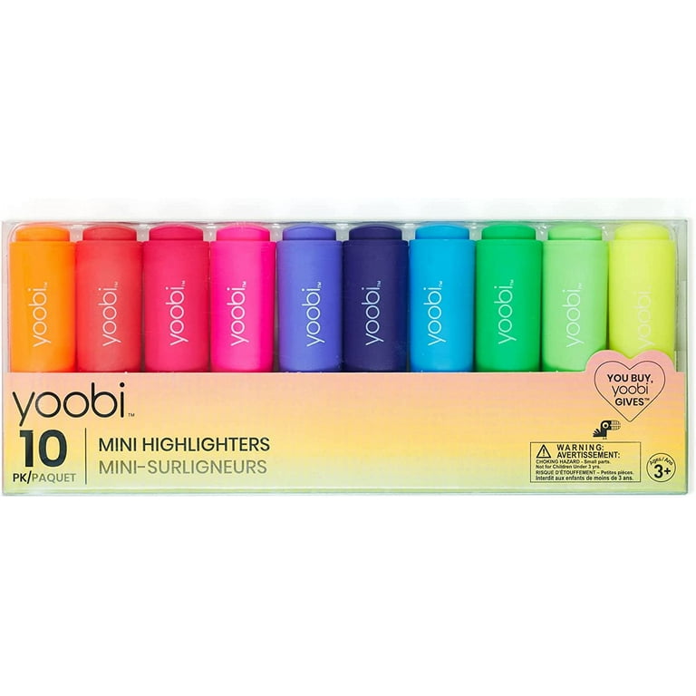 Yoobi Mini Highlighters - 10 Pack