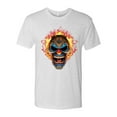 thumbnail image 2 of Wild Bobby, Flaming Laughing Fierce Clown | Mens Cars and Trucks Premium Tri Blend T-Shirt, Heather White, Small, 2 of 3