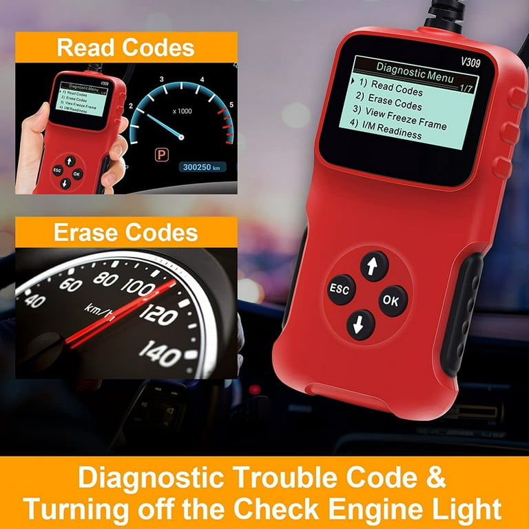 V309 Engine Light Diagnostics OBD2 OBD-II Car Scanner Code