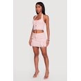 thumbnail image 3 of Women's Denim Button Front Cropped Halter Blazer Vest, 3 of 4