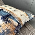 thumbnail image 6 of Decorative Blue 26"x26" (65x65 cm) Euro Shams, Cotton Quilted Euro Shams For Sofa, Ikat Pattern Contemporary Style - Amisha, 6 of 12