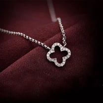 1 Ct Real Moissanite Flower Shape Pendant 14K White Gold Plated Silver