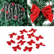 12 pcs Christmas tree ornament bows