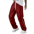 thumbnail image 3 of Dwellite Casual Track Pants for Men Side Striped Baggy Wide Leg Parachute Pants Streetwear Elastic Waist Lounge Pants with Pockets 2026 Wine M, 3 of 9