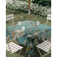 thumbnail image 3 of Square Outdoor Tablecloth with Umbrella Hole Bird Flowers Outside Table Cloth Waterproof Patio Table Cover Watercolor Pastoral Spring Botanical Plants Zipper Tablecloths for Picnic Camping 60x60 Inch, 3 of 8