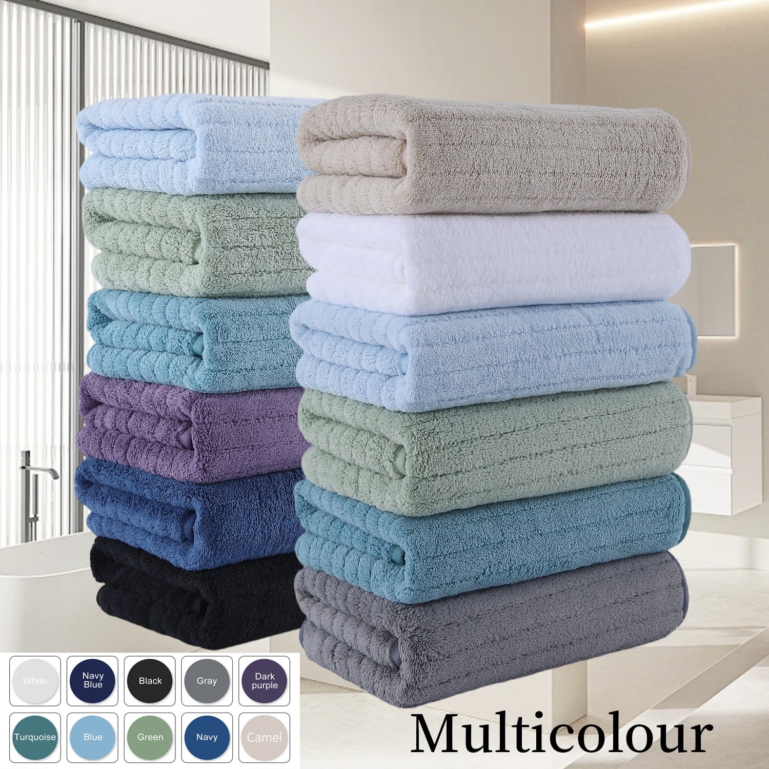 Covina Home 12 Pack Dark Gray Hand Towel Set, Oversized Ultra Soft Microfiber Bathroom Bath Hand Towel Set Adult Luxury Lightweight Cozy Collection